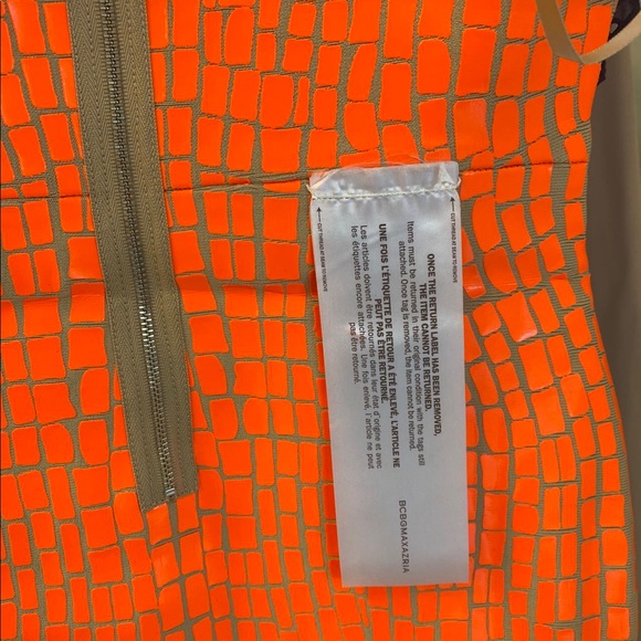 BCBGMAXAZRIA Vinyl Bodycon Dress - Orange (New) - Picture 13 of 15